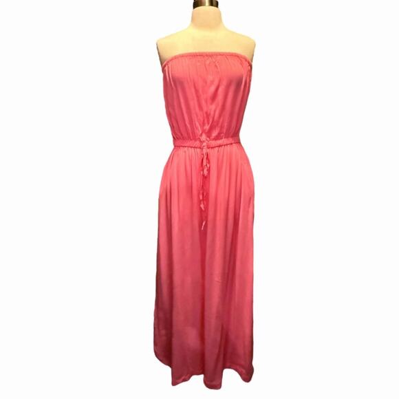VICTORIA'S SECRET LASCANA Strapless Maxi Dress Beach CoverUp Elastic Waist 8 NWT - Picture 7 of 11